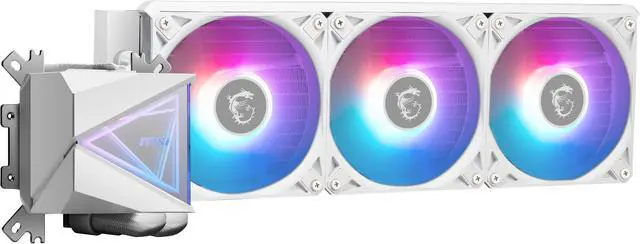 Alt view image 4 of 5 - MSI MAG CoreLiquid I360 White - AIO ARGB CPU Liquid Cooler - Infinity Mirror Design - UNI Bracket - 360mm Radiator - Triple 120mm ARGB PWM Fans - LGA 1700/1851 / AM5/AM4 Compatible