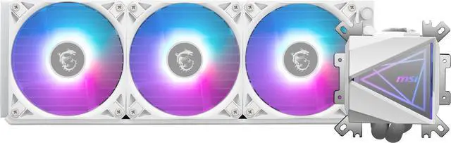 Alt view image 5 of 5 - MSI MAG CoreLiquid I360 White - AIO ARGB CPU Liquid Cooler - Infinity Mirror Design - UNI Bracket - 360mm Radiator - Triple 120mm ARGB PWM Fans - LGA 1700/1851 / AM5/AM4 Compatible