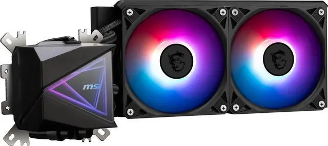 Alt view image 5 of 5 - MSI MAG CoreLiquid I240 Black - AIO ARGB CPU Liquid Cooler - Infinity Mirror Design - UNI Bracket - 240mm Radiator - Dual 120mm ARGB PWM Fans - LGA 1700/1851 / AM5/AM4 Compatible
