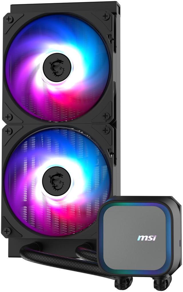 Alt view image 2 of 13 - MSI MAG Coreliquid A13 240 Black - AIO ARGB Liquid Cooling - 240mm Radiator - Dual 120mm ARGB PWM Fans - EZ Connect - LGA 1700/1851/AM5/AM4 Compatible