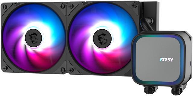 Alt view image 3 of 13 - MSI MAG Coreliquid A13 240 Black - AIO ARGB Liquid Cooling - 240mm Radiator - Dual 120mm ARGB PWM Fans - EZ Connect - LGA 1700/1851/AM5/AM4 Compatible