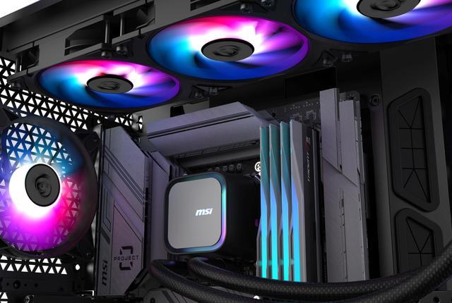 Alt view image 6 of 13 - MSI MAG Coreliquid A13 360 Black - AIO ARGB Liquid Cooling - 360mm Radiator - Triple 120mm ARGB PWM Fans - EZ Connect - LGA 1700/1851/AM5/AM4 Compatible