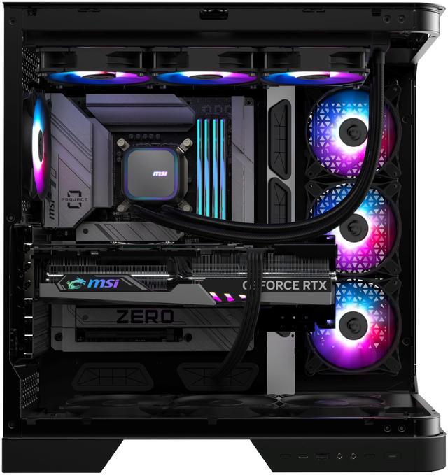 Alt view image 7 of 13 - MSI MAG Coreliquid A13 360 Black - AIO ARGB Liquid Cooling - 360mm Radiator - Triple 120mm ARGB PWM Fans - EZ Connect - LGA 1700/1851/AM5/AM4 Compatible