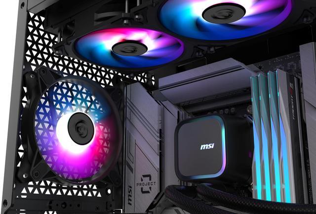 Alt view image 8 of 13 - MSI MAG Coreliquid A13 360 Black - AIO ARGB Liquid Cooling - 360mm Radiator - Triple 120mm ARGB PWM Fans - EZ Connect - LGA 1700/1851/AM5/AM4 Compatible