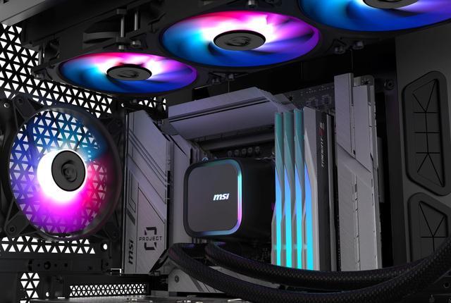Alt view image 9 of 13 - MSI MAG Coreliquid A13 360 Black - AIO ARGB Liquid Cooling - 360mm Radiator - Triple 120mm ARGB PWM Fans - EZ Connect - LGA 1700/1851/AM5/AM4 Compatible