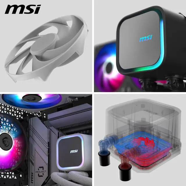 Alt view image 7 of 10 - MSI MAG Coreliquid A13 360 White - AIO ARGB Liquid Cooling - 360mm Radiator - Triple 120mm ARGB PWM Fans - EZ Connect - LGA 1700/1851/AM5/AM4 Compatible