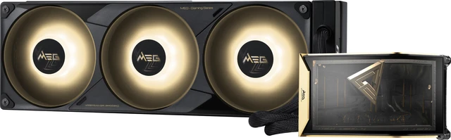Alt view image 3 of 19 - MSI MEG CORELIQUID E15 360 - AIO ARGB CPU Liquid Cooler - 360mm x 30mm Radiator - 6.67" 2K AMOLED Curved Screen - Naked-Eye 3D Effects - Pogo-Pin Design - Intel LGA 1851/1700 AMD AM5/AM4
