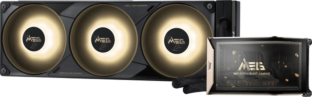 Alt view image 4 of 19 - MSI MEG CORELIQUID E15 360 - AIO ARGB CPU Liquid Cooler - 360mm x 30mm Radiator - 6.67" 2K AMOLED Curved Screen - Naked-Eye 3D Effects - Pogo-Pin Design - Intel LGA 1851/1700 AMD AM5/AM4