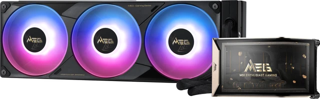 Alt view image 5 of 19 - MSI MEG CORELIQUID E15 360 - AIO ARGB CPU Liquid Cooler - 360mm x 30mm Radiator - 6.67" 2K AMOLED Curved Screen - Naked-Eye 3D Effects - Pogo-Pin Design - Intel LGA 1851/1700 AMD AM5/AM4