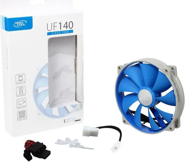 Alt view image 4 of 4 - DEEPCOOL UF 140 PWM Fan 2-Ball Bearing Rubber Coating  De-vibration Deep Silent