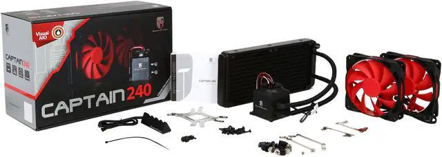 Alt view image 11 of 10 - DEEPCOOL Gamer Storm CAPTAIN 240 CPU Liquid Cooler AIO Water Cooling Ceramic Bearing Pump Visual Liquid Flow with Dual 120mm FDB PWM Fan Rubber Coating Deep Silent Support LGA 2011-v3