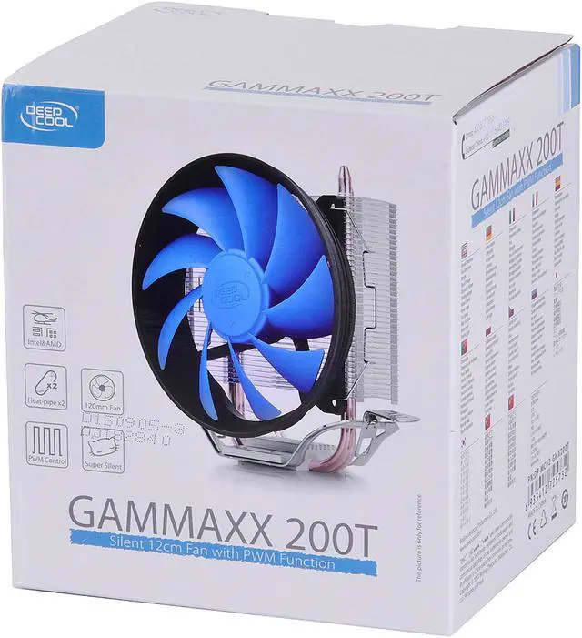 Alt view image 10 of 17 - DEEPCOOL GAMMAXX 200T-CPU Cooler 2 Direct Heat Pipes 120mm PWM Fan