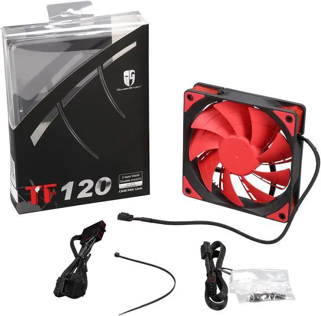 Alt view image 5 of 5 - DEEPCOOL TF120 RED - FDB Bearing 120mm RED LED Silent PWM Fan for Computer Cases