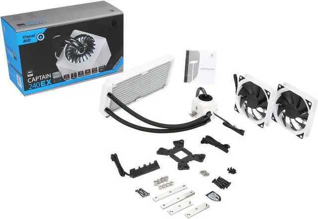 Alt view image 10 of 10 - DEEPCOOL Gamer Storm CAPTAIN 240EX WHITE-AIO CPU Liquid Cooler 240mm Ceramic Bearing Pump Visual Liquid Flow Metal Mounting Kit AM4 Compatible