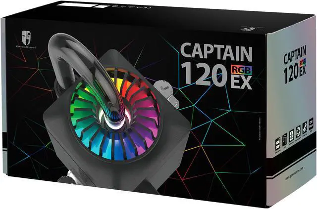 Alt view image 12 of 12 - DEEPCOOL Gamer Storm CAPTAIN 120EX RGB-AIO CPU Liquid Cooler 120mm RGB Waterblock And LED Strip AURA SYNC Ceramic Bearing Pump Visual Liquid Flow Metal Mounting Kit AM4 Compatible
