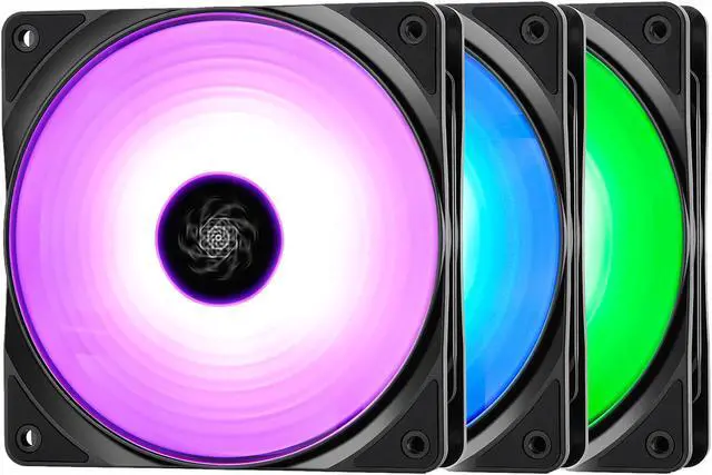 Alt view image 2 of 12 - DEEPCOOL RF 120 (3 in 1) Ultra Quiet PWM Fan 6 High Brightness Controllable RGB LED Lights (Controlling up to 6 RGB Devices Connected)