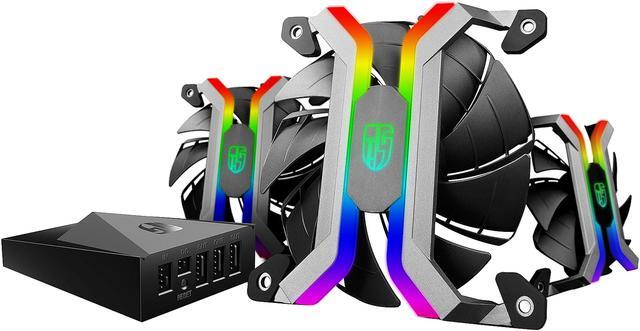 Alt view image 5 of 15 - DEEPCOOL Gamer Storm MF120 (3 in 1) 3x120mm Smart Case Fan APP Programmed Fan Speed and RGB Lighting Modes Frameless and Two Layer Blower Blades Design WIFI Connection