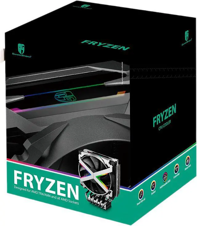 Alt view image 10 of 10 - DEEPCOOL Gamer Storm Fryzen TR4 Addressable RGB Motherboard Control 6 Boot-shaped Heatpipes Metal Frame Fan 16.7 M True Color RGB Supports AMD TR4/AM4