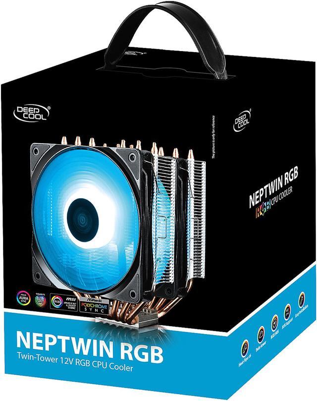 Alt view image 16 of 16 - DEEPCOOL Neptwin RGB Multiple RGB Modes 6 U-shaped Heatpipes & Twin-tower PWM CPU Air Cooler Metal Mounting Kit AM4 Compatible