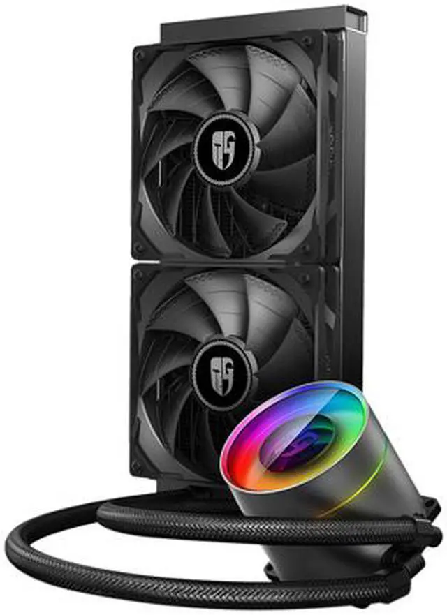 Alt view image 2 of 7 - DEEPCOOL Castle 240EX, Addressable RGB AIO Liquid CPU Cooler, Anti-Leak Technology Inside, Cable Controller and 5V ADD RGB 3-Pin Motherboard Control, TR4/AM4 Supported