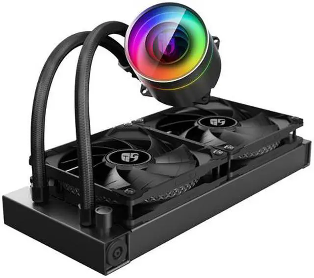 Alt view image 3 of 7 - DEEPCOOL Castle 240EX, Addressable RGB AIO Liquid CPU Cooler, Anti-Leak Technology Inside, Cable Controller and 5V ADD RGB 3-Pin Motherboard Control, TR4/AM4 Supported