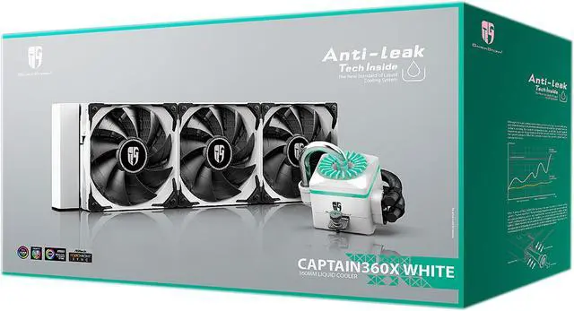 Alt view image 10 of 10 - DEEPCOOL Gamer Storm CAPTAIN 360X WHITE, RGB AIO Liquid CPU Cooler, White LED Waterblock, Anti-Leak Technology Inside, 12V RGB 4-Pin Motherboard Control, TR4/AM4 Compatible