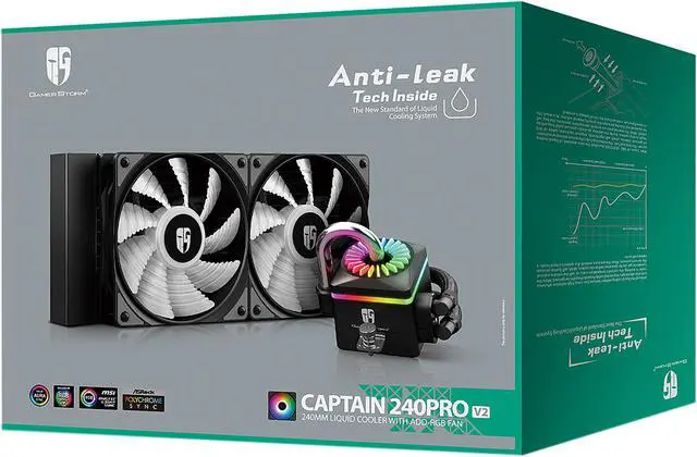 Alt view image 10 of 10 - DEEPCOOL GAMERSTORM CAPTAIN 240PRO V2, Addressable RGB AIO Liquid CPU Cooler, Anti-Leak Technology Inside, Cable Controller and 5V ADD RGB 3-Pin Motherboard Control