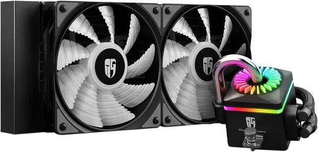 Alt view image 2 of 10 - DEEPCOOL GAMERSTORM CAPTAIN 240PRO V2, Addressable RGB AIO Liquid CPU Cooler, Anti-Leak Technology Inside, Cable Controller and 5V ADD RGB 3-Pin Motherboard Control