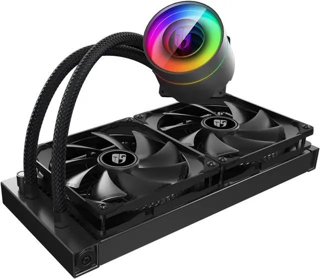 Alt view image 2 of 7 - DeepCool CASTLE 280EX AIO Liquid CPU Cooler, Anti-Leak Technology, Two TF140S PWM Fans, Addressable RGB Controller and 5V 3-Pin Motherboard