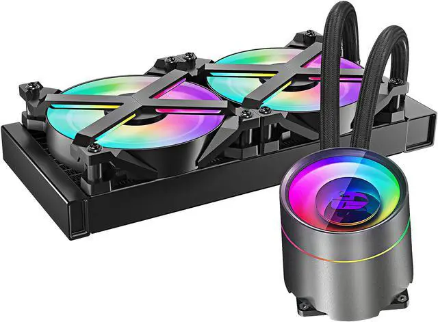Alt view image 2 of 12 - DeepCool CASTLE 240EX RGB AIO Liquid CPU Cooler, Anti-Leak Technology, Two MF120GT A-RGB PWM Fans, Wire Controller and 5V-D-G 3-Pin Motherboard Connector, TR4/AM4 Supported LGA 1700 Compatible