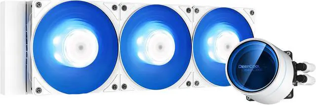 Alt view image 2 of 9 - DeepCool CASTLE 360EX A-RGB WH AIO Liquid CPU Cooler with Anti-Leak Technology, 3x 120mm CF120 Fans, Included Controller and 5V A-RGB Motherboard Sync support, Intel 115X/1200/2066, AMD TR4/AM4