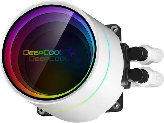 Alt view image 4 of 9 - DeepCool CASTLE 360EX A-RGB WH AIO Liquid CPU Cooler with Anti-Leak Technology, 3x 120mm CF120 Fans, Included Controller and 5V A-RGB Motherboard Sync support, Intel 115X/1200/2066, AMD TR4/AM4