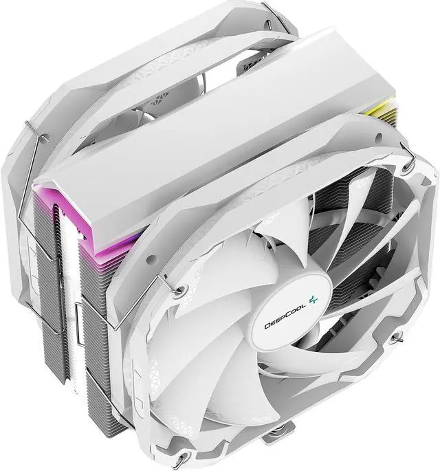 Alt view image 3 of 9 - DeepCool AS500 PLUS WH CPU Air Cooler, Universal RAM Height Compatibility, Two 140mm PWM Fan, A-RGB Top Cover, 5 heat pipe design for Intel Core/AMD Ryzen CPUs, White