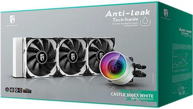 Alt view image 4 of 4 - DEEPCOOL CASTLE 360EX WHITE DP-GS-H12W-CSL360EXWH Water Cooler