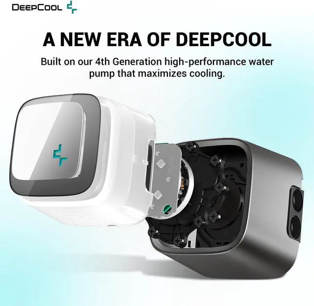 Alt view image 3 of 9 - DeepCool LS520 High-Performance Liquid CPU Cooler, 240mm Radiator, 120mm A-RGB PWM Fan with Auto-RGB Function, Infinity Mirror Cap Design, Customizable Logo Plate, 5V A-RGB Software Control