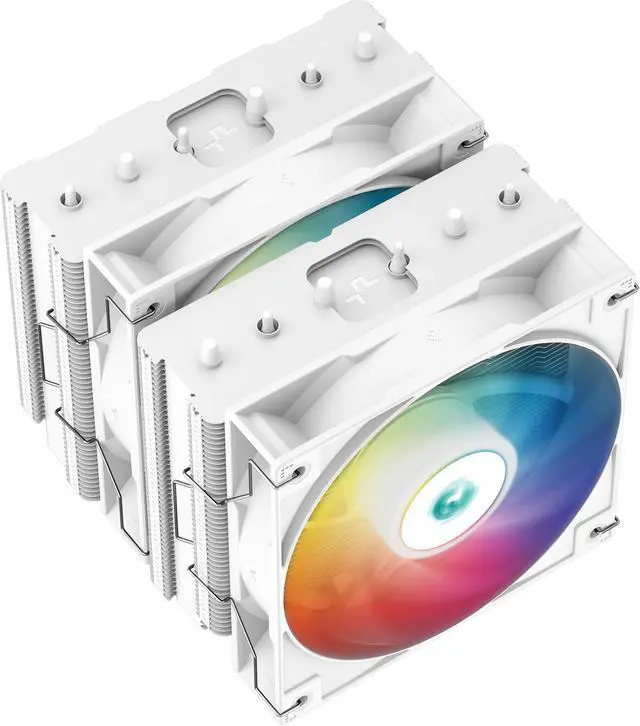 Alt view image 3 of 10 - DeepCool AG620 WH ARGB Dual-Tower CPU Cooler, 2x 120mm Fan, Six Copper Heat Pipes, Intel/AMD Support