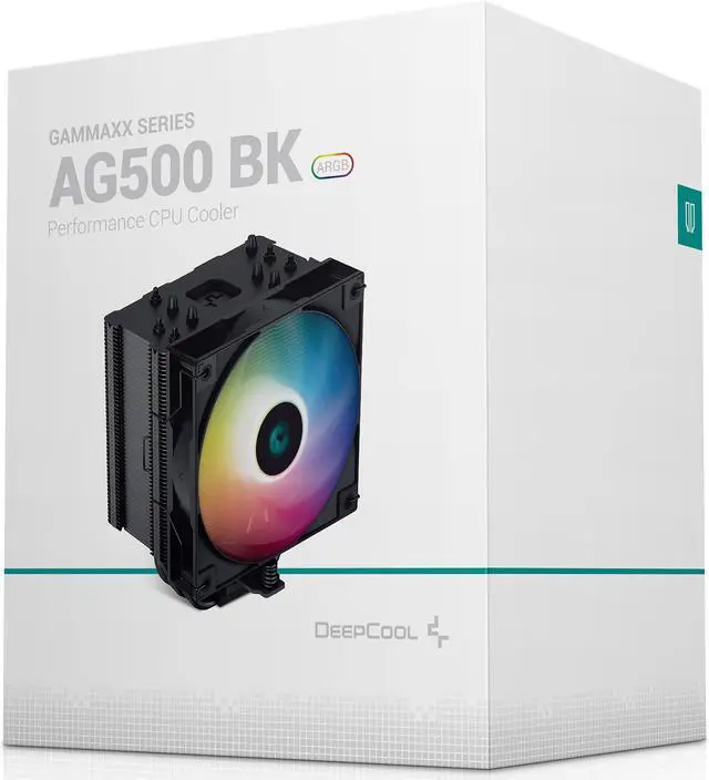 Alt view image 10 of 10 - DeepCool AG500 BK ARGB Single-Tower Performance CPU Cooler, 5 Copper Heat Pipes,  120mm ARGB PWM Fan, White