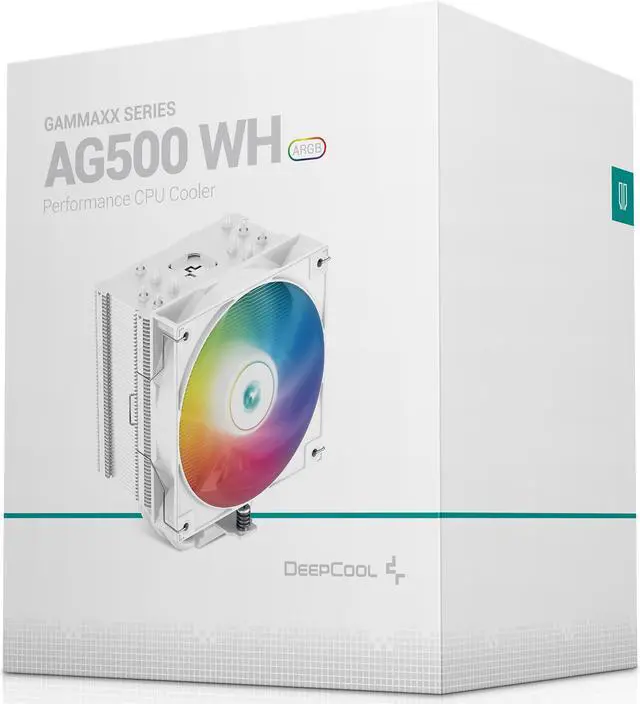 Alt view image 10 of 10 - DeepCool AG500 WH ARGB Single-Tower Performance CPU Cooler, 5 Copper Heat Pipes, 120mm ARGB PWM Fan, White