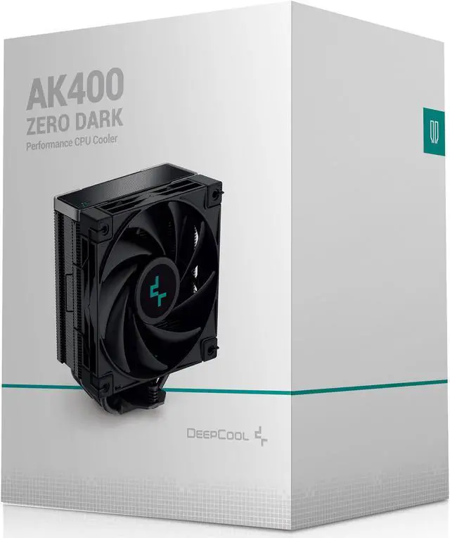 Alt view image 10 of 10 - DeepCool AK400 ZERO DARK Performance CPU Cooler, 4 Copper Heat Pipes, 120mm Fluid Dynamic Bearing PWM Fan, 220W TDP