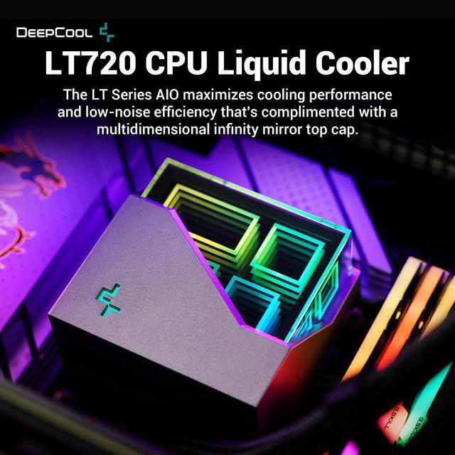  DeepCool Liquid Cooler LT720 WH 360mm 4th Gen Dual-Chamber Pump  3100RPM Multidimensional Infinity Mirror ARGB Block 300w TDP AIO Cooler  Anti-Leak Tech CPU Water Cooler for AMD AM4/AM5 LGA 1700/1200 