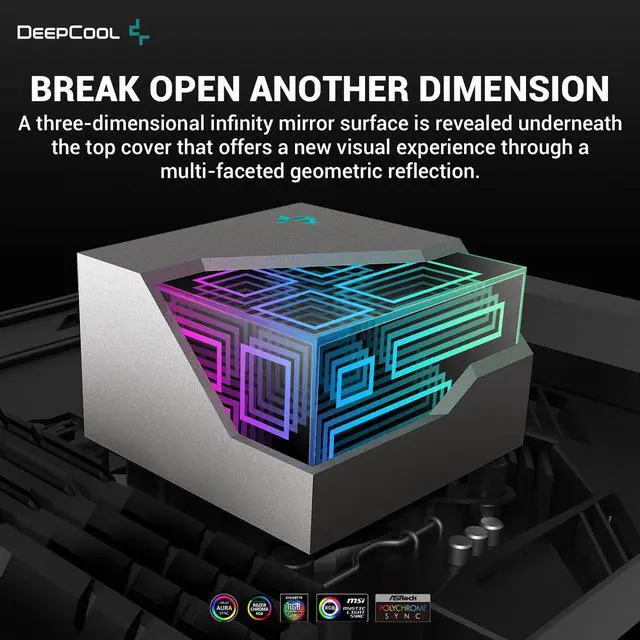 Alt view image 5 of 6 - DeepCool LT720 Premium Liquid CPU Cooler, 360mm, High-Performance FK120 FDB Fans, Multidimensional Infinity Mirror Block