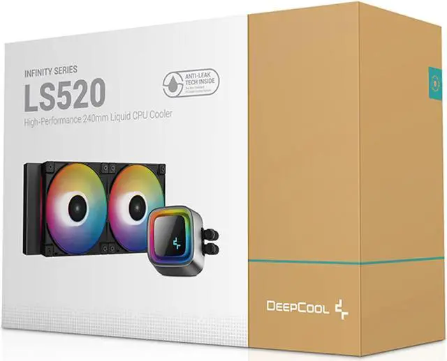 Alt view image 9 of 9 - DeepCool LS520 High-Performance Liquid CPU Cooler, 240mm Radiator, 120mm A-RGB PWM Fan with Auto-RGB Function, Infinity Mirror Cap Design, Customizable Logo Plate, 5V A-RGB Software Control