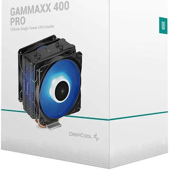 Alt view image 9 of 9 - Deepcool GAMMAXX 400 PRO CPU Air Cooler with 4 Heatpipes, 120mm PWM Fan and Blue LED