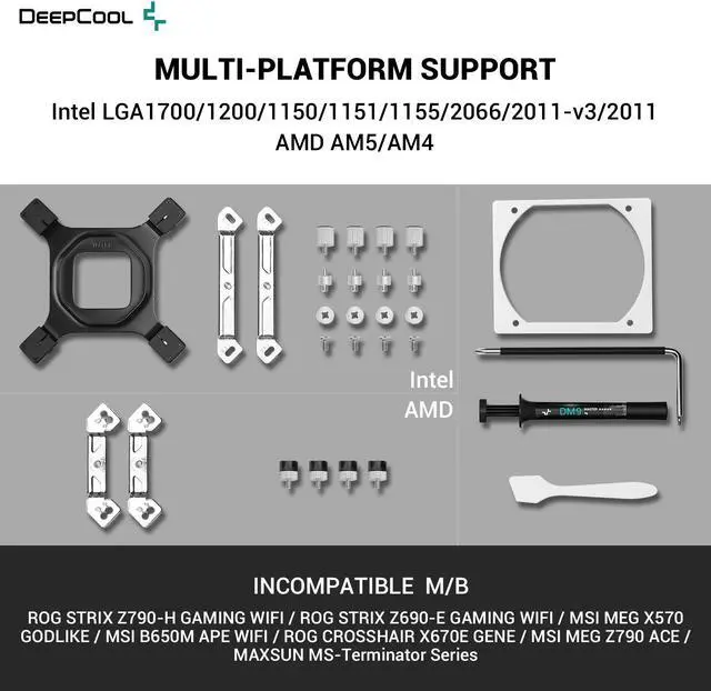 Alt view image 14 of 14 - Deepcool ASSASSIN IV WH Premium CPU Air Cooler, Dual-Tower, 120/140mm FDB Fan Configuration, 7 Copper Heat Pipes, Quiet/Peformance Mode Switch