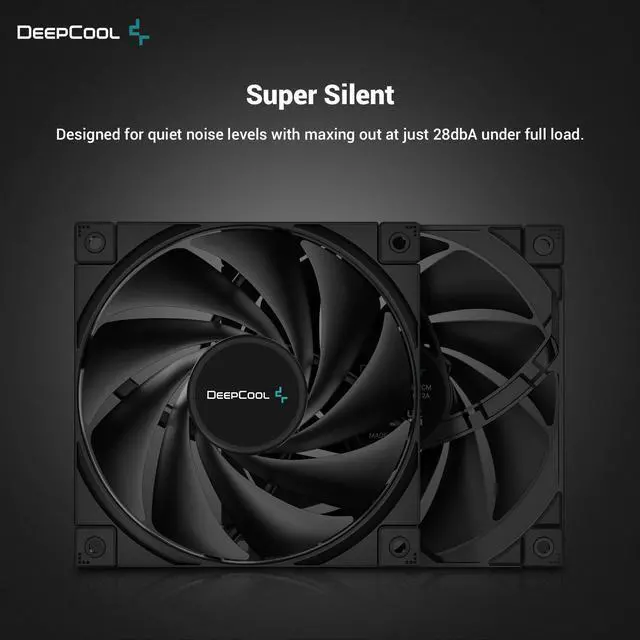 Alt view image 5 of 6 - DeepCool FK120 High Performance Cooling Fan, 4-Pin PWM, Fluid Dynamic Bearing, 1850 RPM, 120mm, Black, 3-Pack