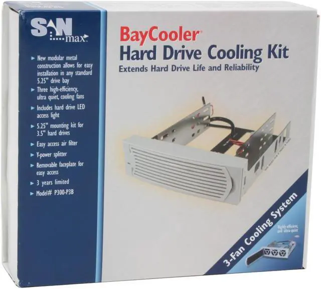 Alt view image 3 of 4 - SanMax P300-P3B Hard Disk Cooler with 3 Fans