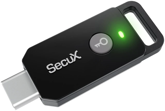 Main image of SecuX PUFido Key 2 - F01Q - Multi-Factor Authentication (MFA) Security Key and PIN & Passkey Management, Connect via USB-C, FIDO U2F/FIDO2 Certified (CTAP2.1)