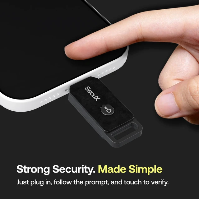 Alt view image 5 of 13 - SecuX PUFido Key 2 - F01Q - Multi-Factor Authentication (MFA) Security Key and PIN & Passkey Management, Connect via USB-C, FIDO U2F/FIDO2 Certified (CTAP2.1)