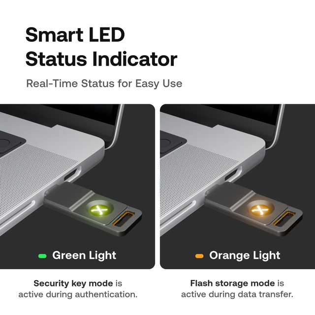 Alt view image 12 of 17 - SecuX PUFido Drive 2 - F03Q - USB-C Security Key with Built-in 128GB Storage, FIDO2 & U2F Certified, CTAP2.1, MFA, PIN & Passkey Management