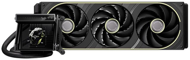Alt view image 2 of 7 - TRYX Holo 360mm AIO Holographic Visual GIPHY Built-in Asetek 280w TDP 7th Gen V2, FOBR Unibody Fan, Adjustable Water Block, Embedded Al Interface, Aluminum, Intel LGA 1851/1700 AMD AM5/AM4